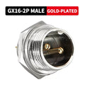 GX16 Gold Plated Aviation Male Plug / Female Socket Industrial Welding Connectors 2PIN 3PIN 4PIN 5PIN 6PIN 7PIN 8PIN 9PIN 10PIN