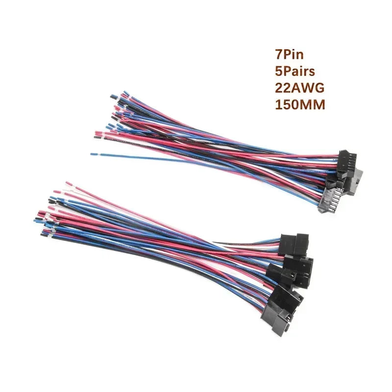 5/10 Pairs JST SM 2.54mm Pin Connector Set Male to Female Electrical Cable Wire Connector for DIY Projects 2P to 9P