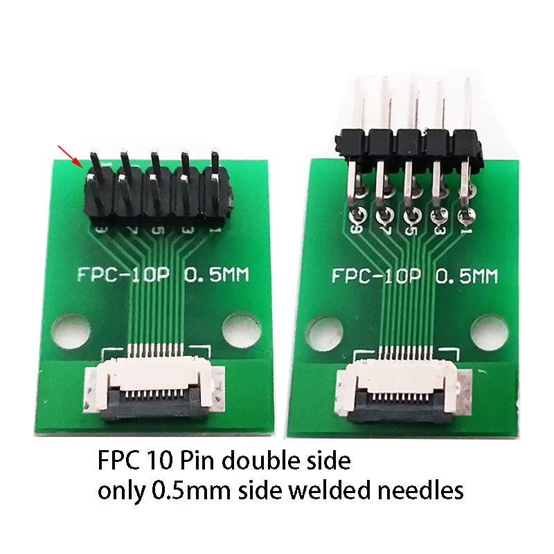 1PC FPC Connector 10PIN Flexible Cable Adapter Board FFC To 2.54mm Straight Plug Soldered With 0.5mm Spacing Socket PCB