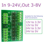 8CH Opto Isolated Level Converter Module NPN PNP 3.3V 5V 12V 24V for Arduino PLC Raspberry Pi MCU 3000V Isolation