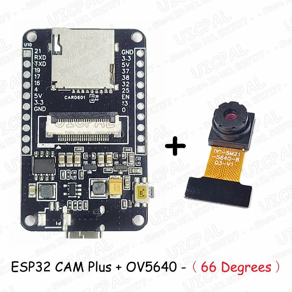 OV5640 ESP32 CAM Camera Module Kit 2.4 GHz WiFi and Bluetooth Develop Board Type C 8MB PSRAM HD 5MP Auto Focus 66 120 160 Degree