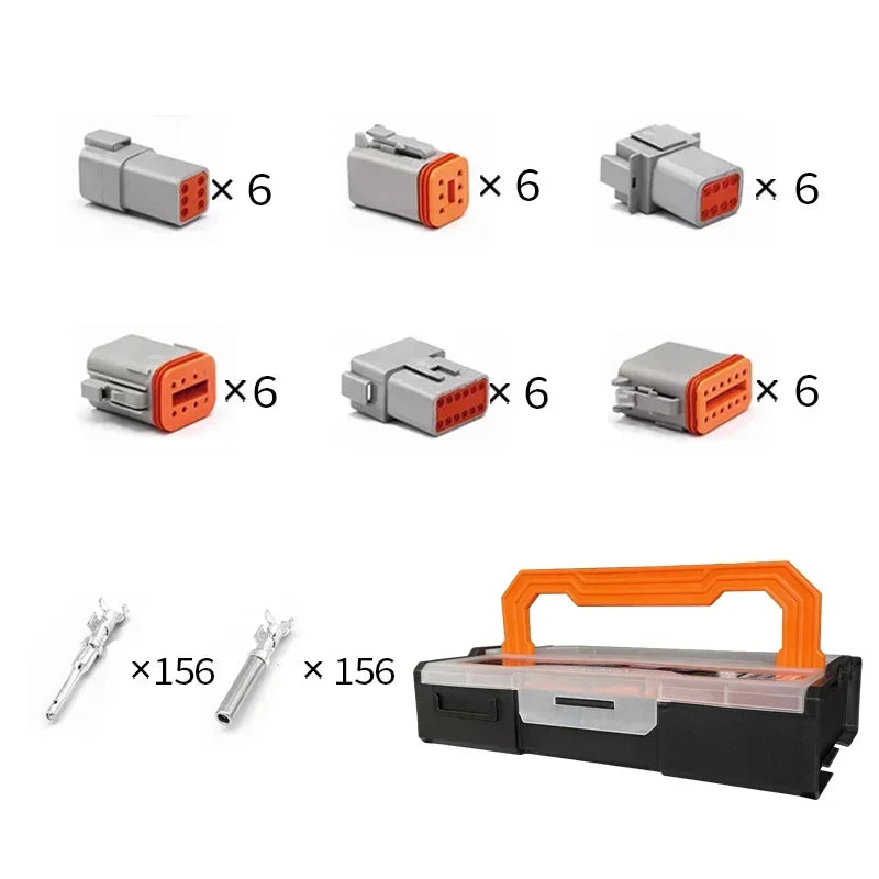 588pcs Deutsch Type Connector Kit Waterproof Wire DT Series Connector set DT06 04 2/3 / 4 pin 6/8/12 pin Sealed Plug