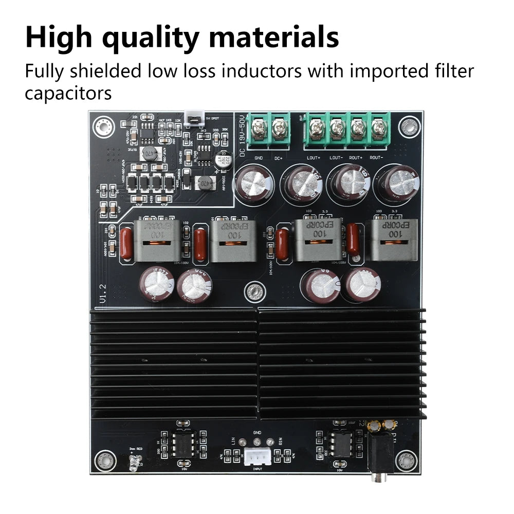 TPA3255 HIFI Dual Core Stereo Amplifier Board 2 Channel 600W+600W Class D Digital Power Amplifier TL072 OP AMP