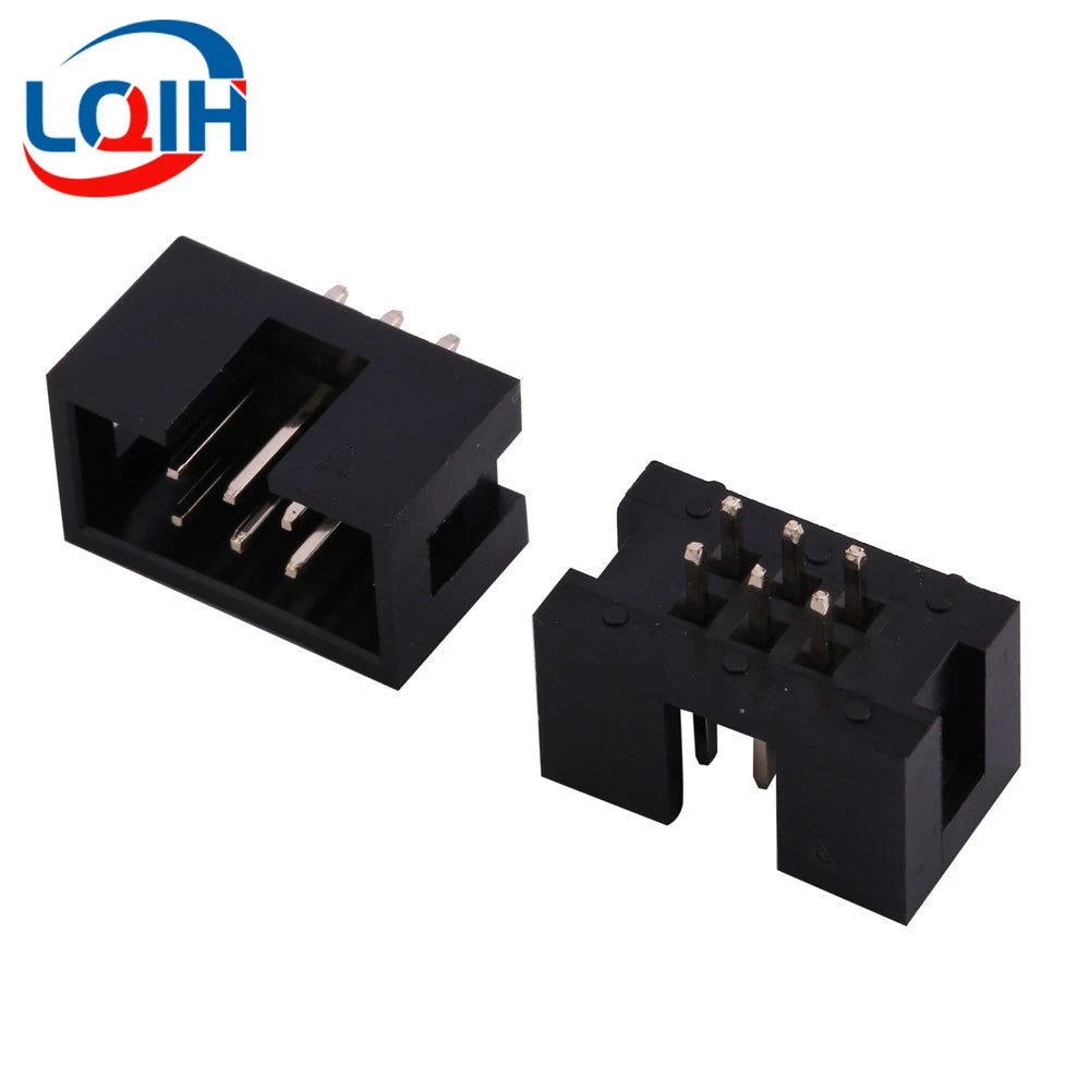 10PCS DC3 6P/8P/10P/14P/16P/20P/30P/34P/40P 2.54mm Socket Header Connector ISP Male Double-spaced Straight needle Curved needle