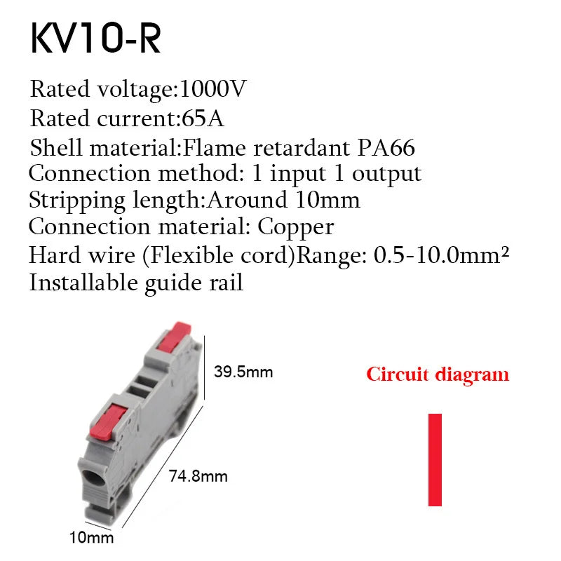 Wire Connectors Rail Type Electrical Quick Terminal Block Direct Insertion Instead Of UK ST PT Docking For Parallel Connection