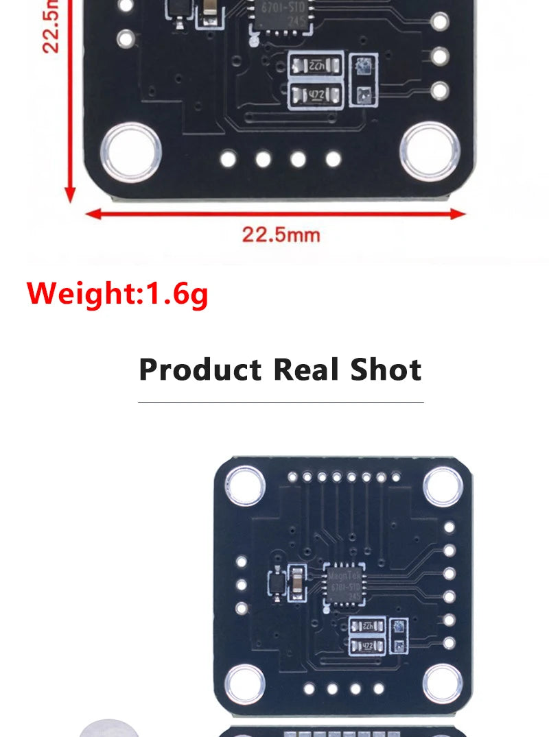 MT6701QT Magnetic Rotary Encoder Sensor Module 14-bit High Precision SPI/I2C Interface Alternative To AS5600