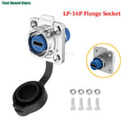 EW-LP16 Type-C Aviation USB 3.1 5A Female Socket Rear Nut Locking Jack Panel Mount Connector Waterproof Fast Charging Data Wire