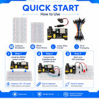 MB102 Breadboard Power Supply Module + MB-102 830/400 Points Solderless Breadboard Kit with 65 Flexible Jumper Wires 3.3V/5V