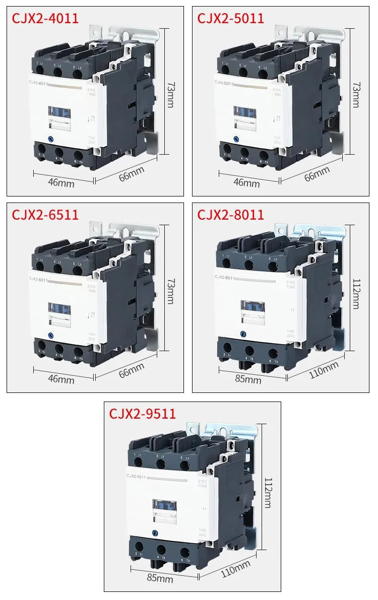 LC1-D50 AC Magnetic Contactor 50A 1NO 1NC Starter Relay Contactor 220V/380V 50/60Hz 3 Electric Contactors