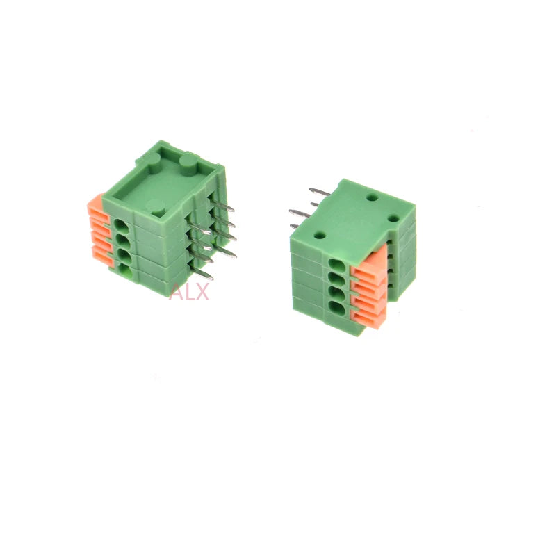 5/10Pcs Kf141r 2/3/4/5/6/7/8/9 Pin Spring Terminal Block Connector 2.54mm Pitch Right Angle 2p 3p 4p 5p For Pcb Mounted Splicing