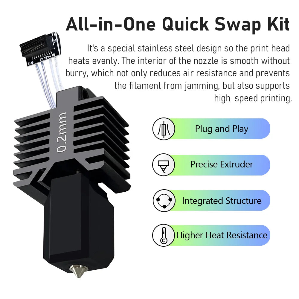 Upgraded P1S P1P Hotend Hot End Full Assembly Print Head Ceramic Heater Cartridge Rod Thermistor Kit Replacement for Bambu Lab