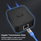 1000Mbps 2 Port Gigabit Network Switch 1 In 2 Out RJ45 Switch Network Adapter RJ45 Splitter Cable Extender for PC Laptop TV Box
