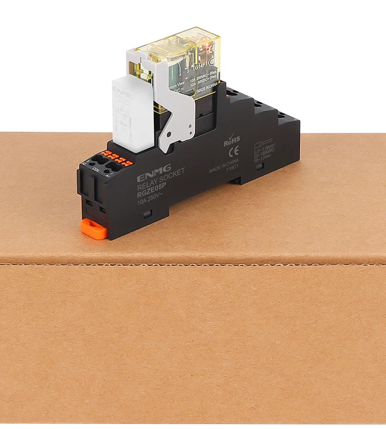Thin-Flat Intermediate Relay 1NO1NC/2NO2NC 8A 24VDC | Compatible with  RJ1S-CL-D24 & RJ2S-CL-D24 | DIN Rail Relay for Contro