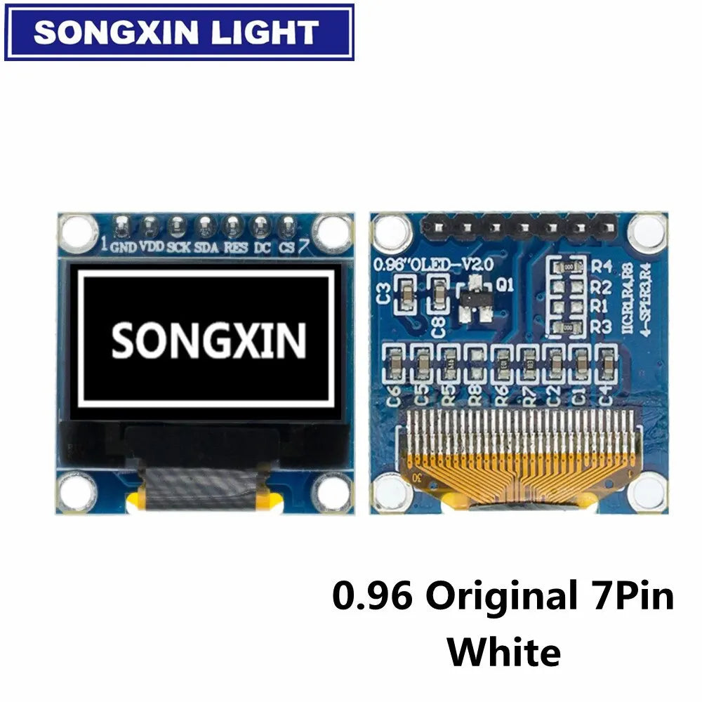 SAMIROB 0.96 Inch OLED SSD1306 White/Blue/Yellow 128X64 IIC I2C Serial Display Module 12864 LCD Screen Board For Arduino