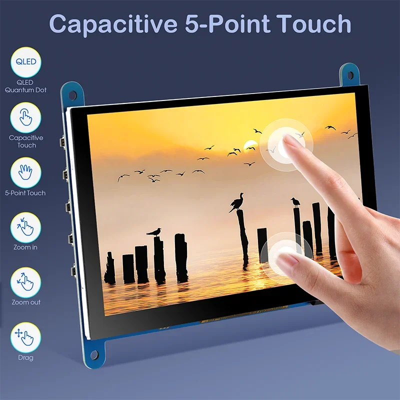 Hot Sale 5inch QLED Quantum Dot Display 800 x 480 Capacitive Touch Screen Support Various Systems with free shipping