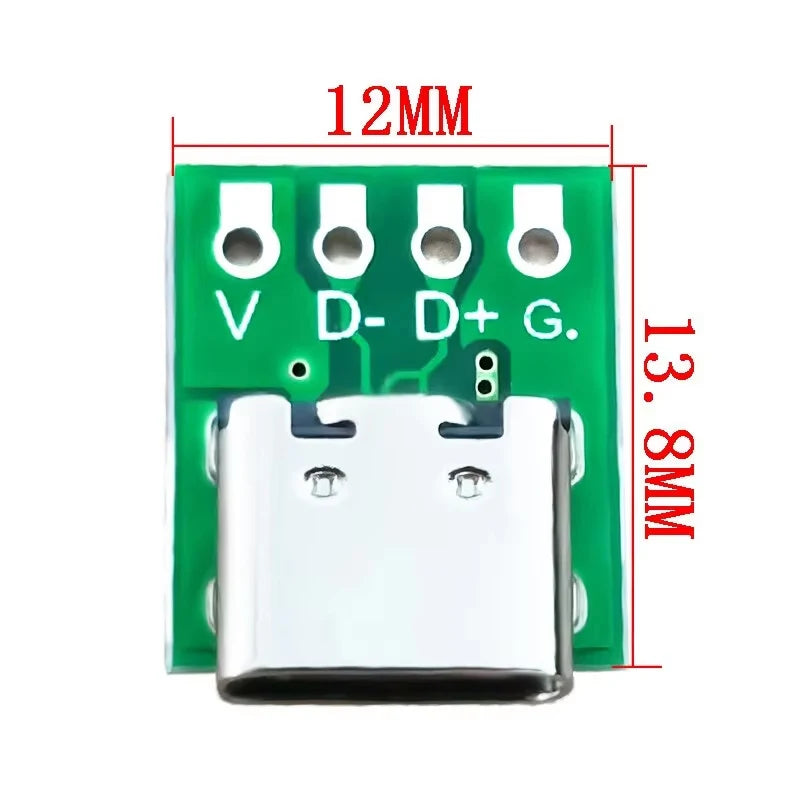 10Pcs 16 Pin Test PCB Board TYPE C USB 3.1 Type C Connector  Plate Adapter Socket For Data Line Wire Cable Transfer