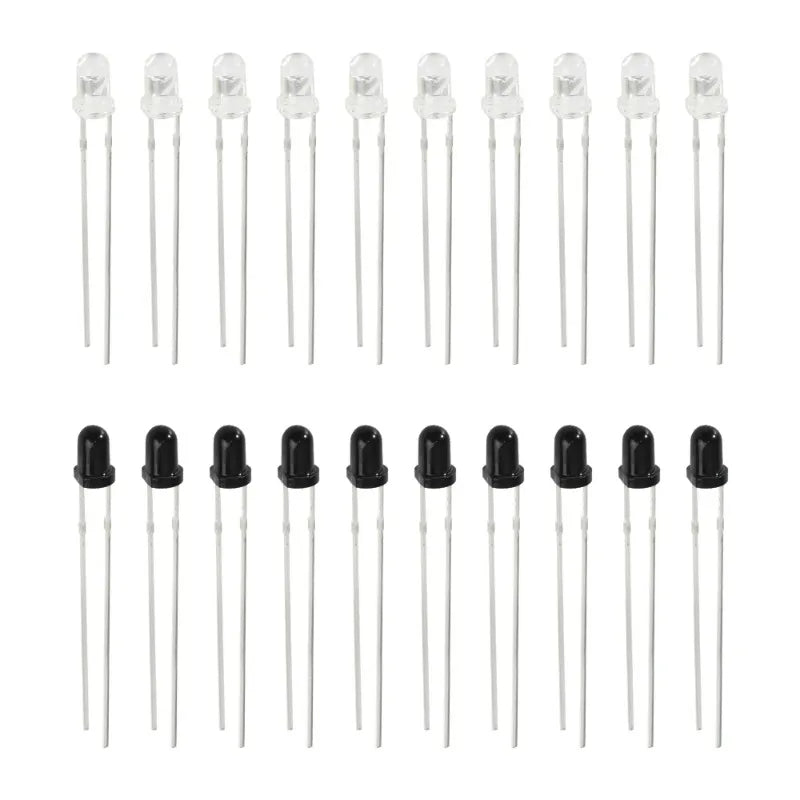 10-30Pairs 5mm 940nm IR LED Diode Kit Infrared Emitter & Receiver Diodes F5 for Remote Control DIY Electronics & Sensor Projects