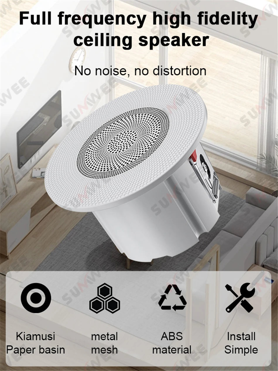 3 Inch Passive Ceiling Speakers 8 Ohm Home Theater Background Music Stereo Sound Embedded Audio System For Kitchen Living Room