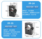High Frequency 50mm Sensor 100/5 Ratio 1000:1 Split Core Current Transformer CT DC 600/5 AC Clamp 220v/240v Input