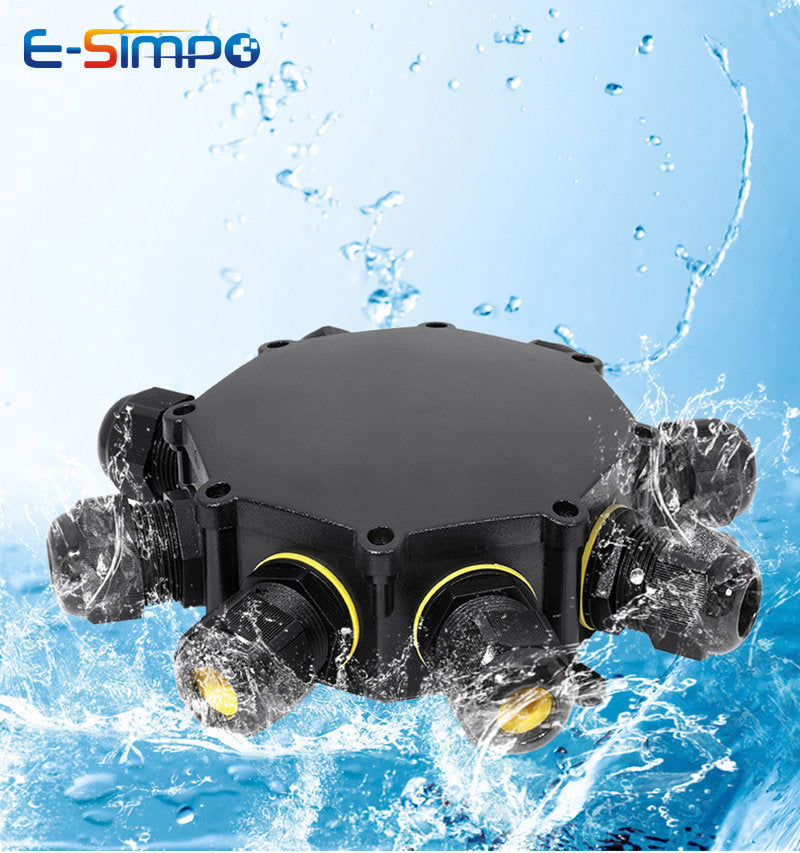 8Way Round IP68 Underwater Power Cord Junction Box 4-14mm M25 LED Fountain Lamp External Outdoor Light Wire Waterproof Cable Box