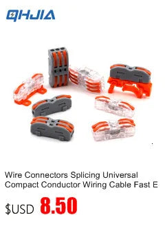 1PC Wire Connector Electric Universal Quick Conductor Splitter Push-in LED Cable Terminal Blocks Mountable Rail Junction Box