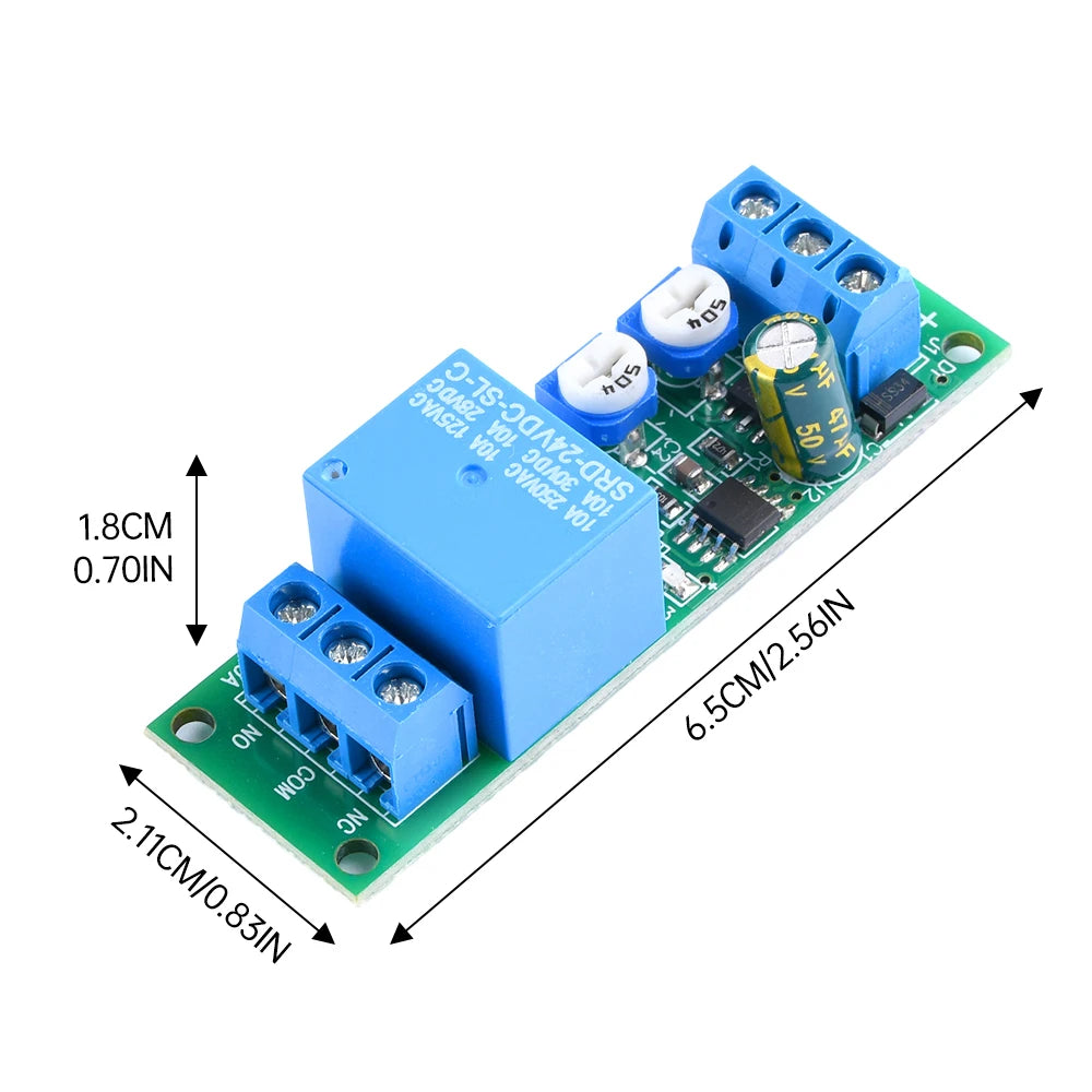 DC 5V 12V 24V Dual Relay Module Adjustable Time 0-100 Second 0-15 Minute 2 Speed Adjustable Trigger Control Relay Module Switch