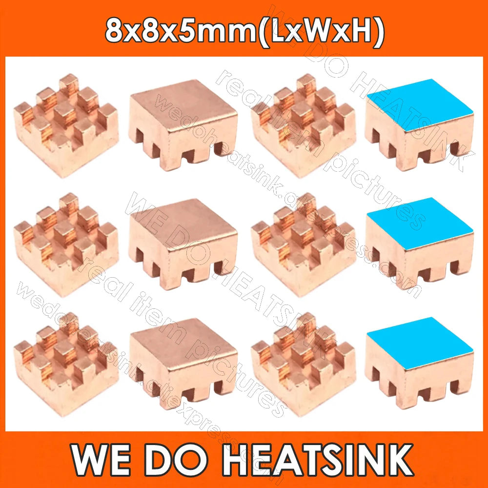 WE DO HEATSINK Small Tiny Useful Pure Copper Heat Sink Without or With Thermal Pad For Raspberry Pi Banana Pi IC Chipset Package
