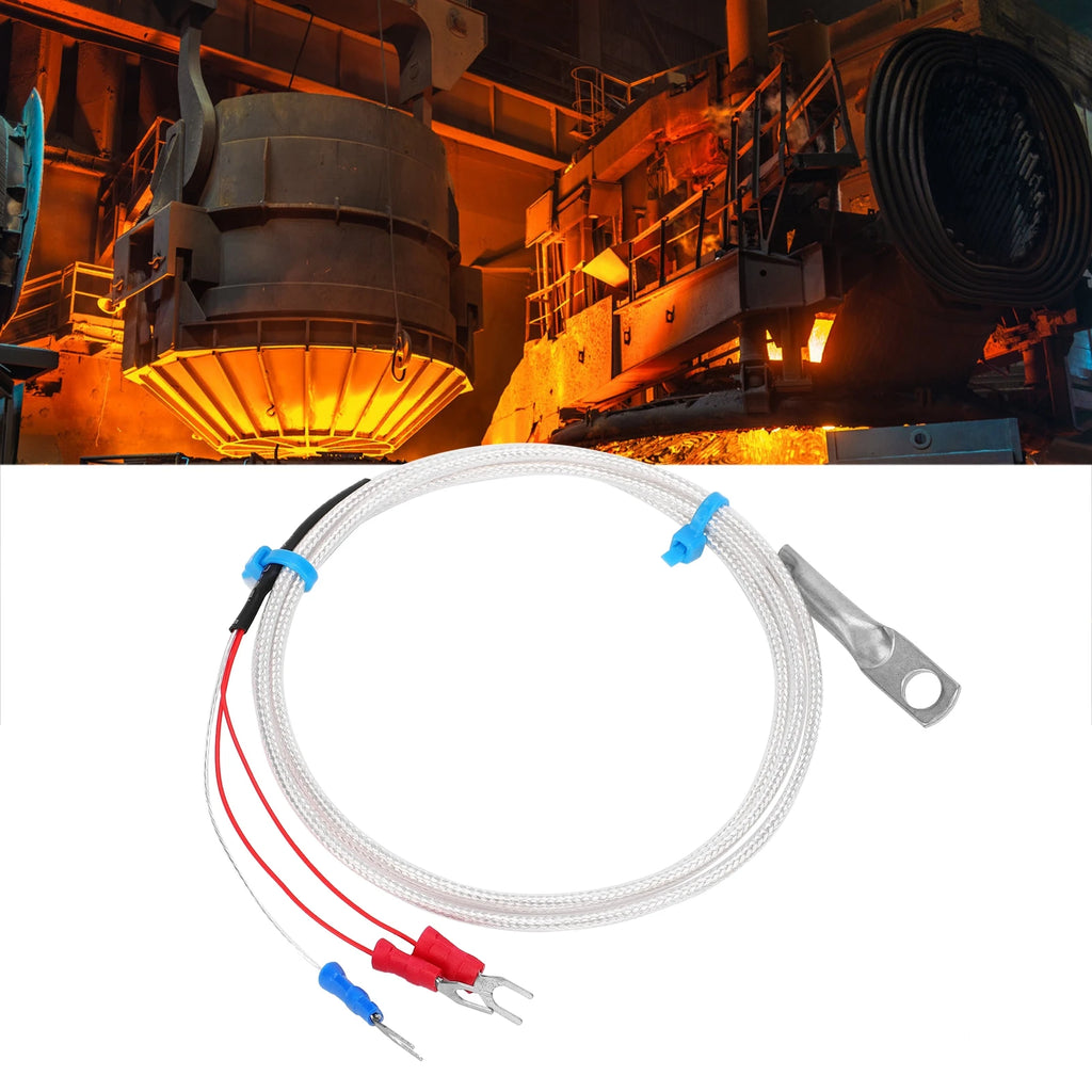 Temperature Sensor Probe PT100 Thermistor Temperature Measuring Probe Round Hole Patch Type Temperature Measuring Probe