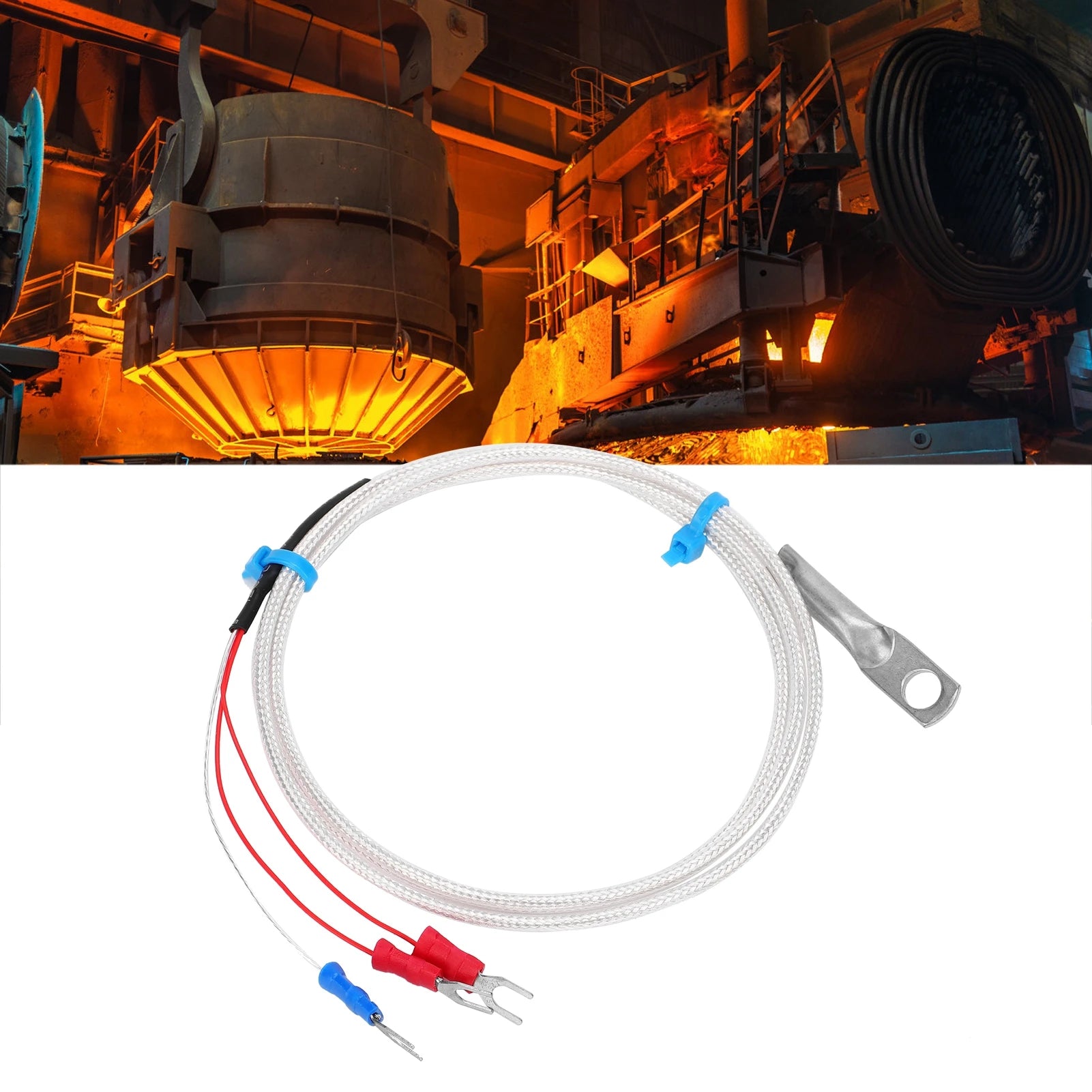 Temperature Sensor Probe PT100 Thermistor Temperature Measuring Probe Round Hole Patch Type Temperature Measuring Probe