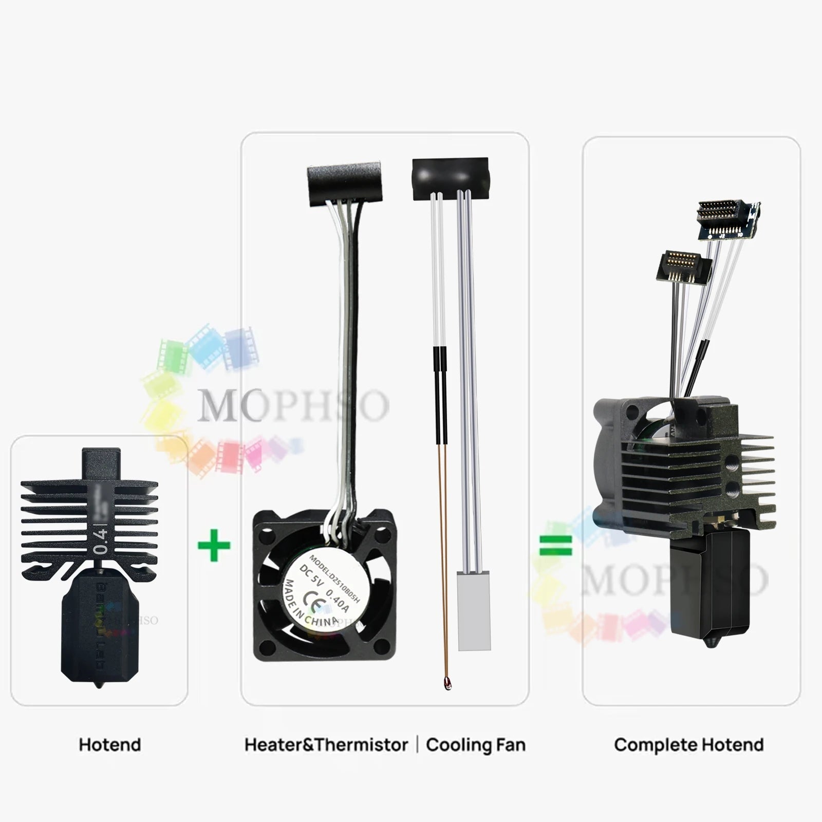 Original Hotend For Bambu Lab X1 X1C P1P P1S Hard Steel Nozzles Bamboo Hotend Thermistor For bambu lab cooling fan P1s X1c Hoend