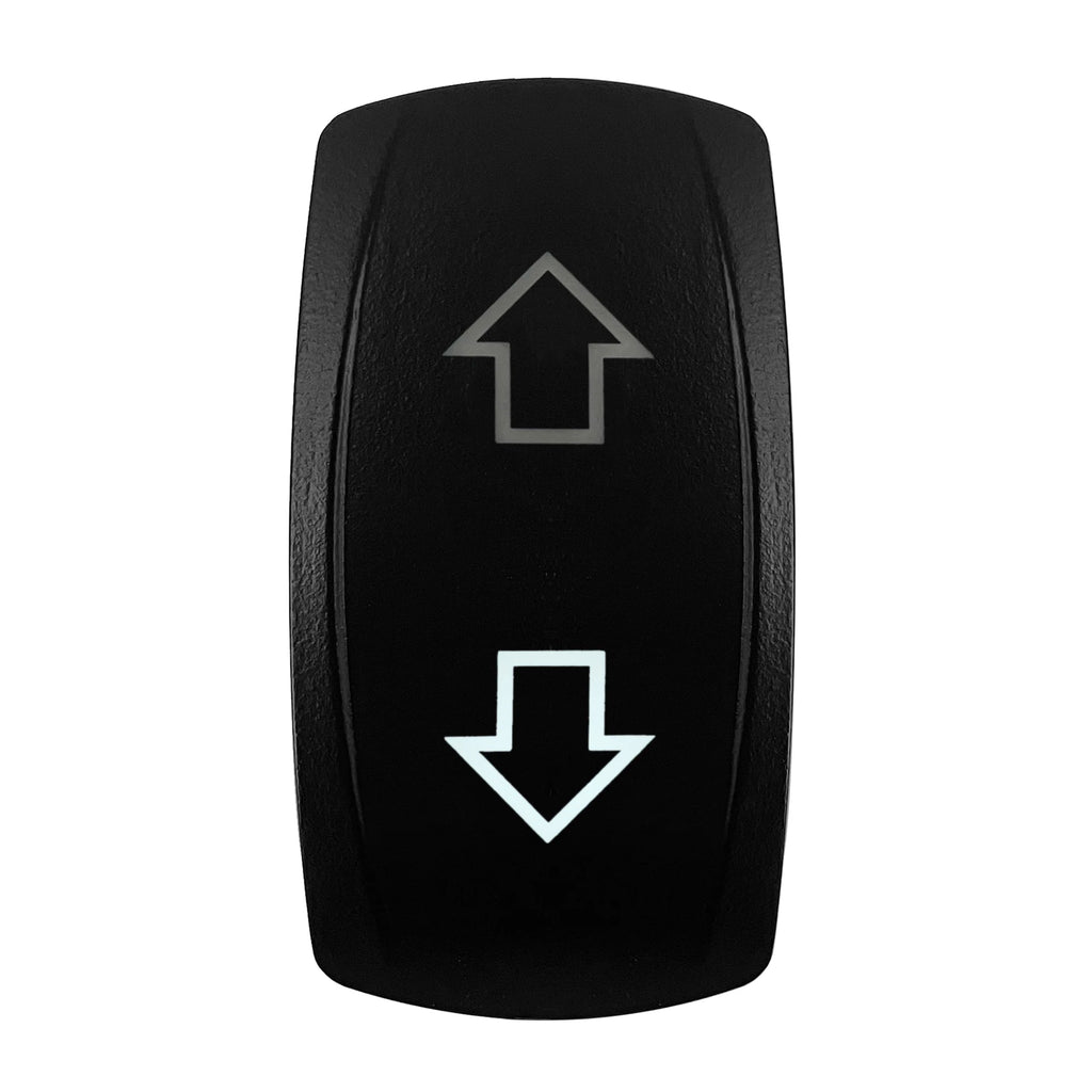 12V Arrow Up Down Rocker Switch White Led 7Pin On-Off-On, Momentary (On)-Off-(On) Toggle Switch Waterproof DPDT Button Switch