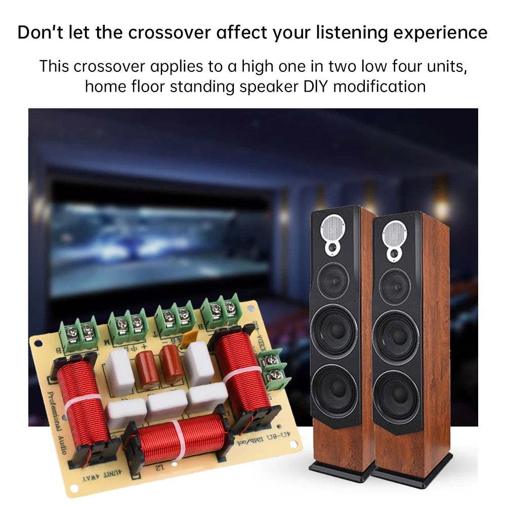 1PCS/2PCS 4 Way Speaker Bass Frequency Divider Home Theater Hifi Stereo Circuit Stereo Audio Crossover Filters