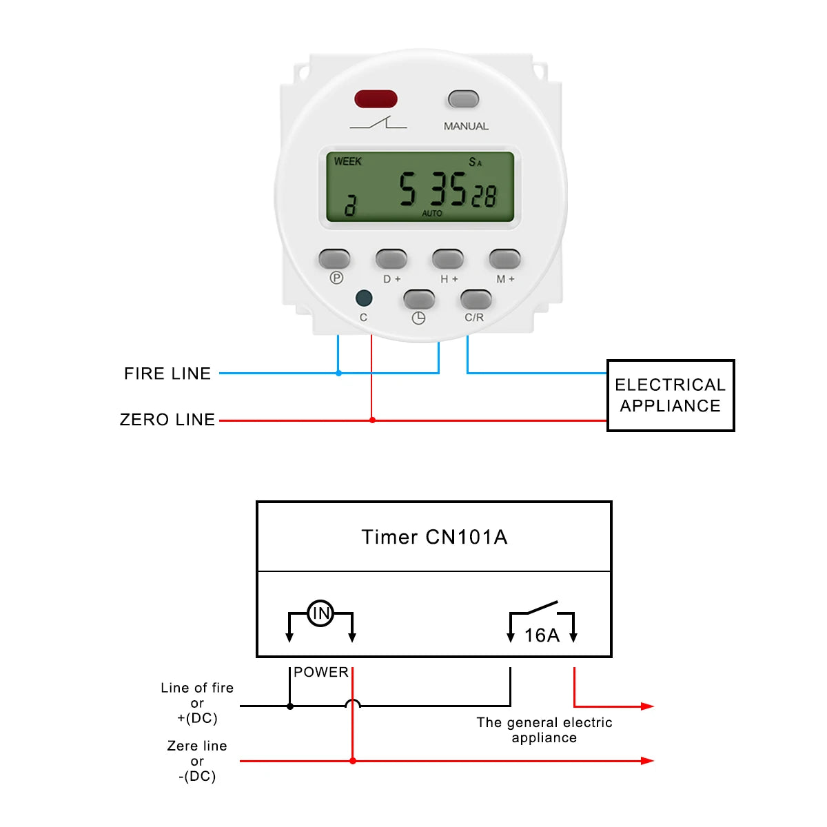 CN101A LCD Time Switch 12V 24V 110V 220V Time Relay Street Lamp Lillboard Power Supply Timer