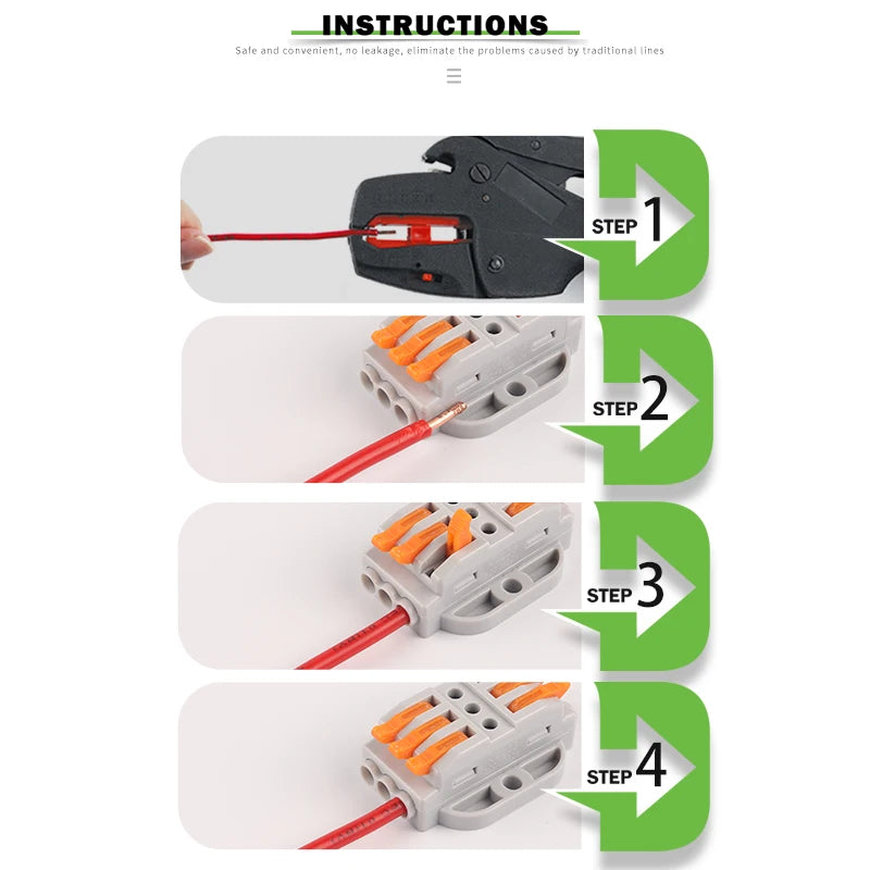 Quick Butt Lever Crimp Terminals Wire Connectors 2-12 Way With Fixing Holes Push-In Universal Compact Electrical Terminal Block