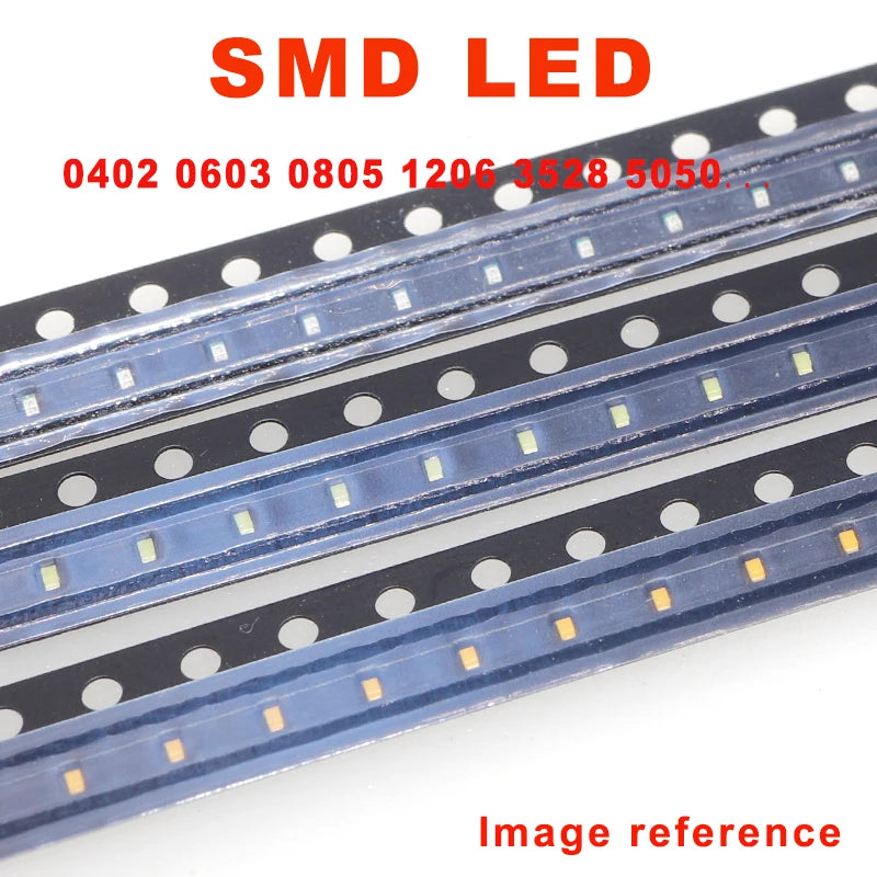 1 reel 0402 0603 0805 1206 3528 5050 5730 3020 3014 4014 SMD LED Red Yellow Green White Blue Orange Light Emitting Diode