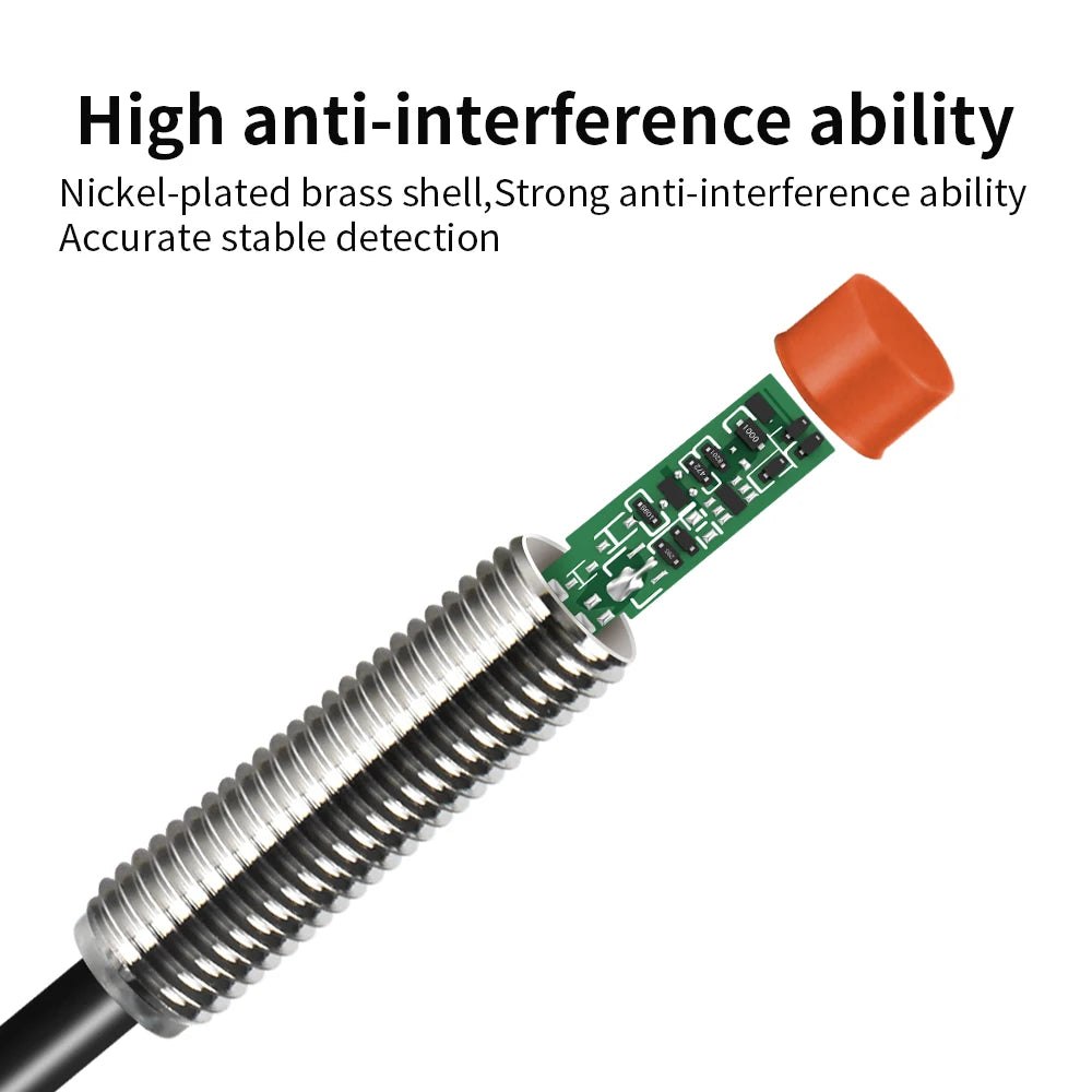 GTRIC M8 Inductive Proximity Sensor Switch 12-24V DC Short Type Flush PR08-1.5DN PR08-1.5DP NPN PNP 1.5mm Sensing Distance