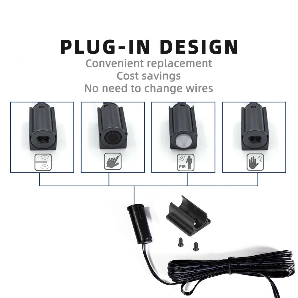 Touch Sensor Switch Hand Sweep Switch 5A 12V-24V IR Motion Sensor Hand Wave Scan Smart LED Closet Cabinet Light/Wardrobe Lamp