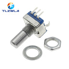 5PCS 20 Position 360 Degree Rotary Encoder EC11 5Pin Handle Long 15MM Audio Digital Potentiometer Without Switch