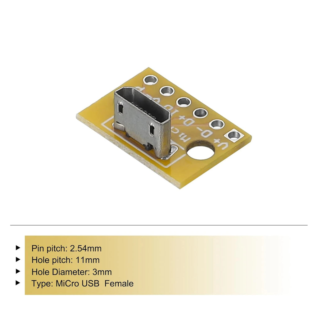 10pcs Vertical Micro Usb Female Sockets Test 2.0 Female Head a Connector Pcb Board Adapter For Data Cable Adapters