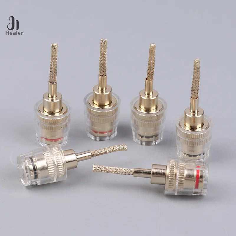 2/4Pcs 4MM Banana Female To 2MM Pin Connector HIFI Cable Adapter Plug Braided Copper Wire Socket