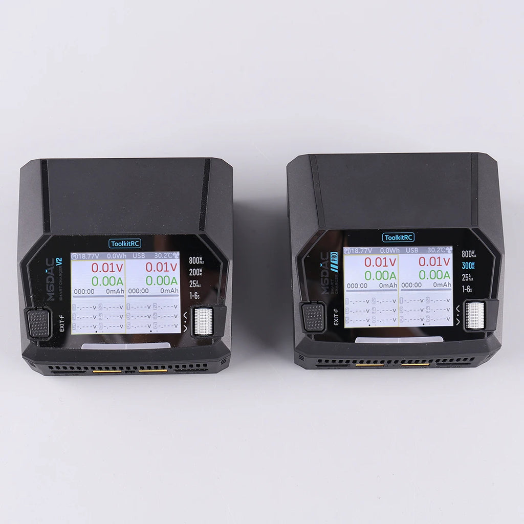 ToolkitRC M6DAC PRO V2 Dual Channel Smart Lipo Battery Charger Discharger AC 200W DC 800W 16A for 1-6S LiHV LiPo PD65W FPV Drone