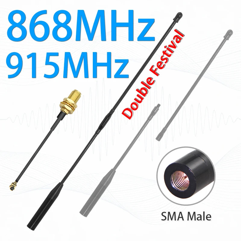 GIZONT LoRa 868MHz 915MHz Antenna For Meshtastic Heltec V3 & V4 ESP 32 Two Sections Soft Whip Antenna, Flexible and Bendable