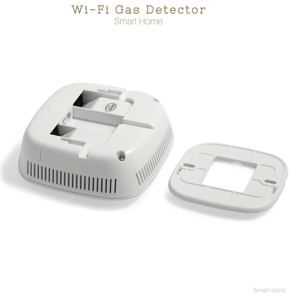 90-220Vac EU Plug WIFI Natural Gas Detector Tuya APP Push Message Coal Gas Sensor LPG Alarm NC/NO Relay Shut Off DN10/15 Valve