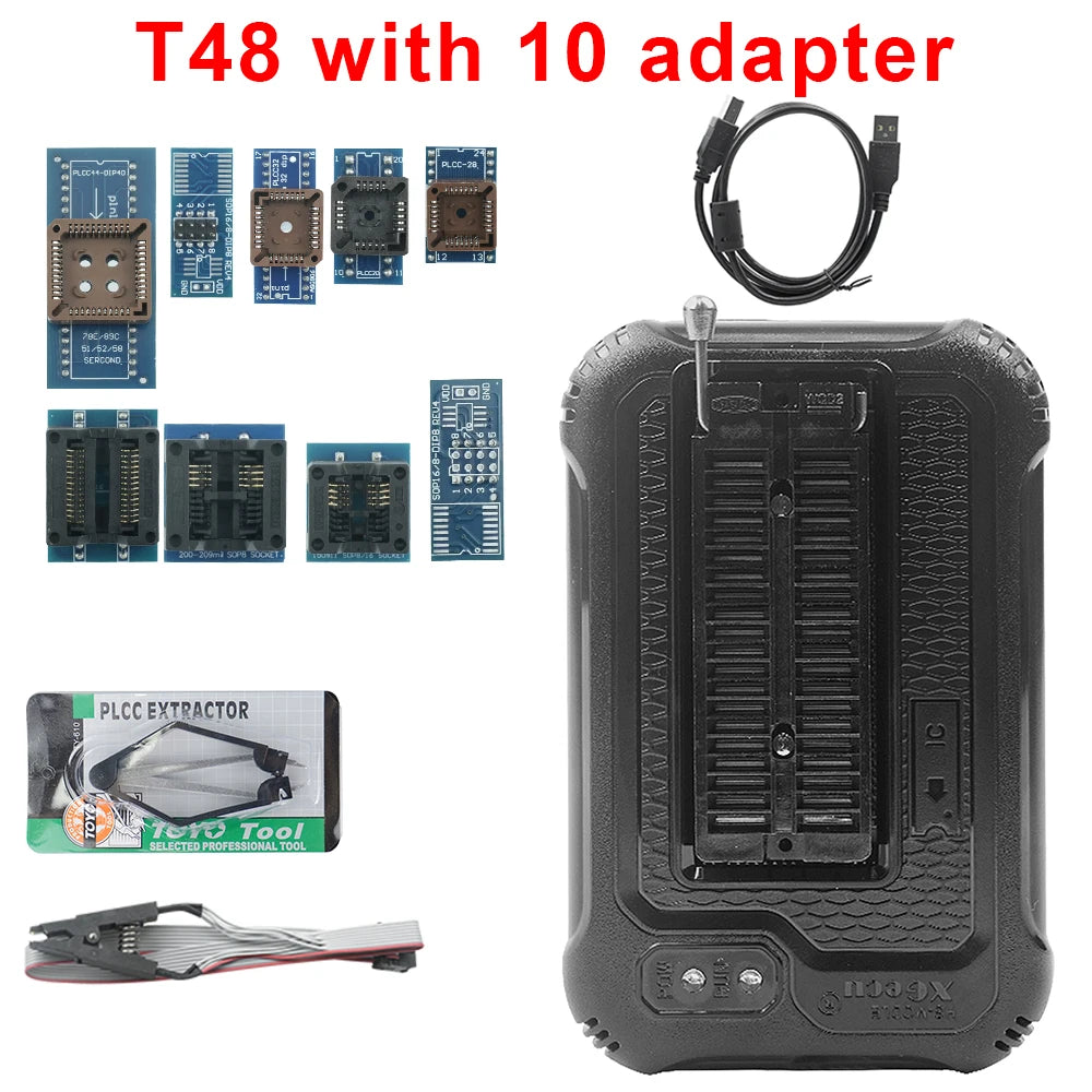 T48 (TL866-3G) Programmer with Adapters Kit Support 31000+ ICs for SPI/Nor/NAND Flash/EMMC BGA/TSOP/SOP/PLCC XGecu