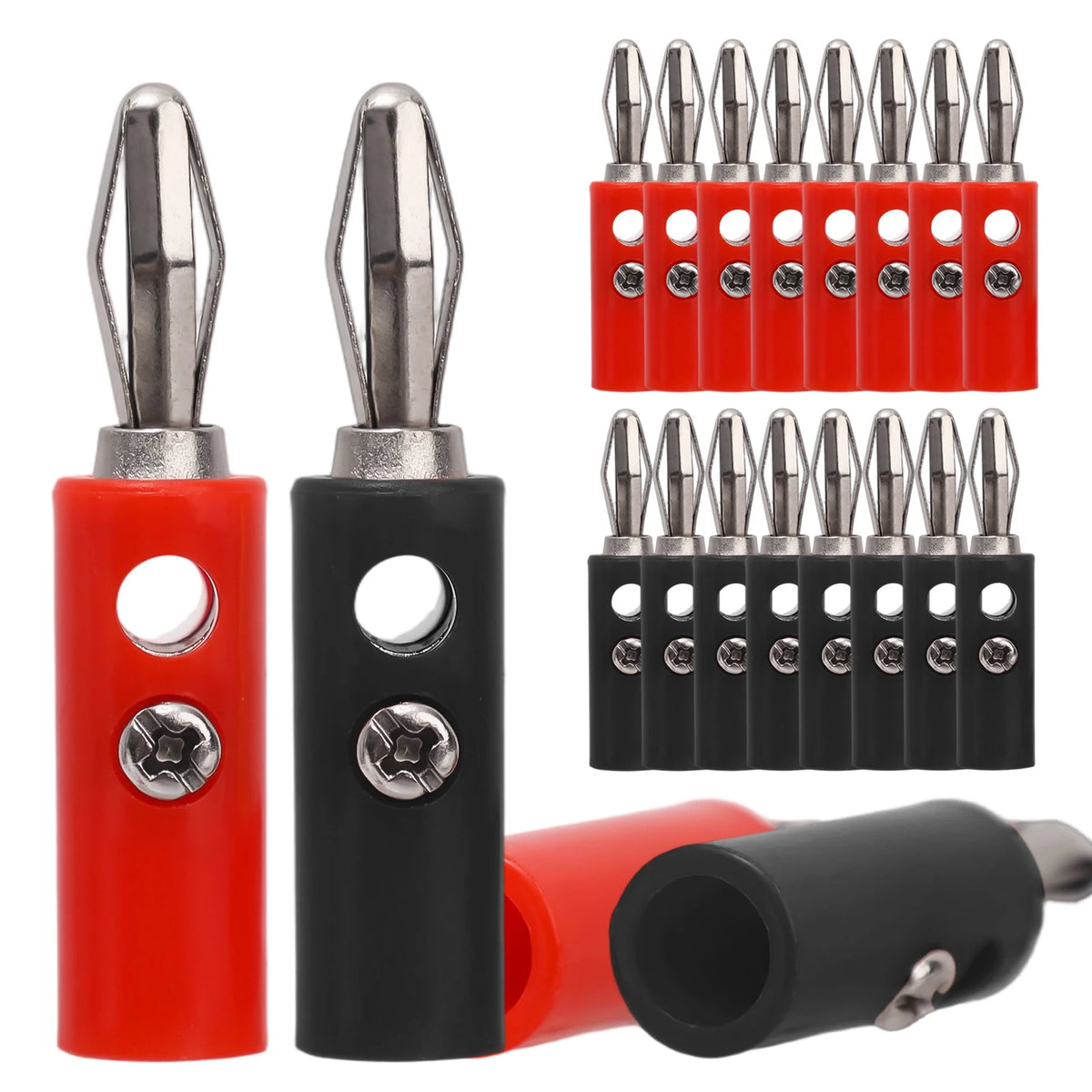 4mm Banana Plugs Stackable Connectors for Speaker Wire 4MM Banana Plug Male Audio Speaker Jack Amplifier Terminal Adapters