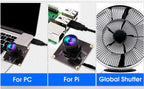 ELP AR0234 Global Shutter USB Camera 1080P 90fps Wide Angle No Distortion UVC Mini Webcam for Golf High Speed Sport PC
