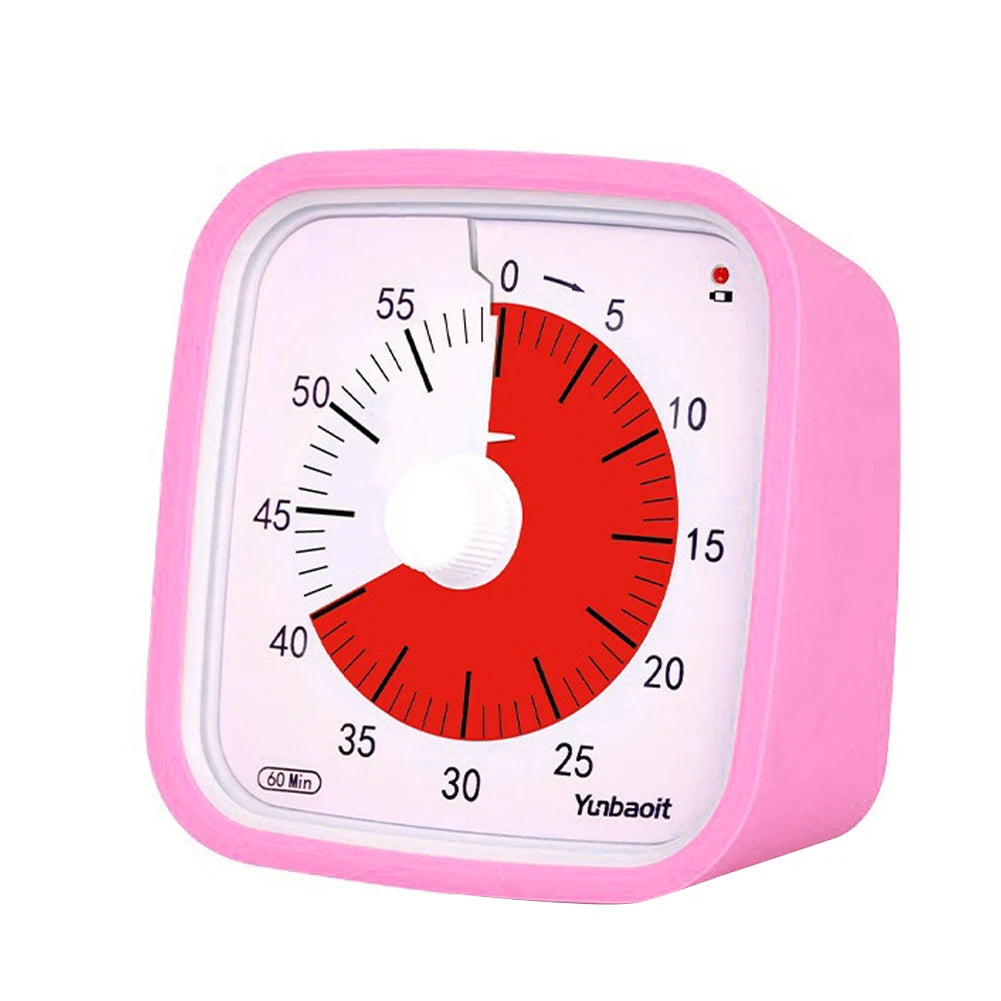 VT01 60 Minute Visual Timer Silent Countdown Time Manager with Protective Case Drop-proof Alarm Clock DIY Timer for Kids Kitchen