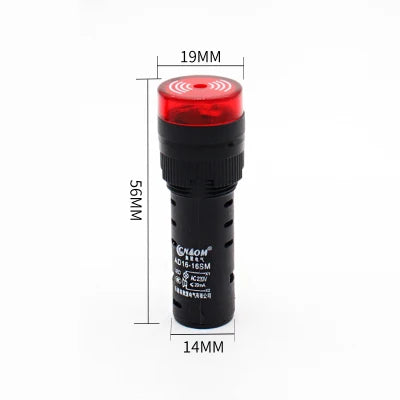 16mm/22mm AD16-22SM 12V 24V 110V 220V 380V Flash Signal Light Red LED Active Buzzer Beep Alarm Indicator Red Green Yellow Black