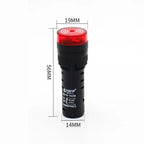 16mm/22mm AD16-22SM 12V 24V 110V 220V 380V Flash Signal Light Red LED Active Buzzer Beep Alarm Indicator Red Green Yellow Black