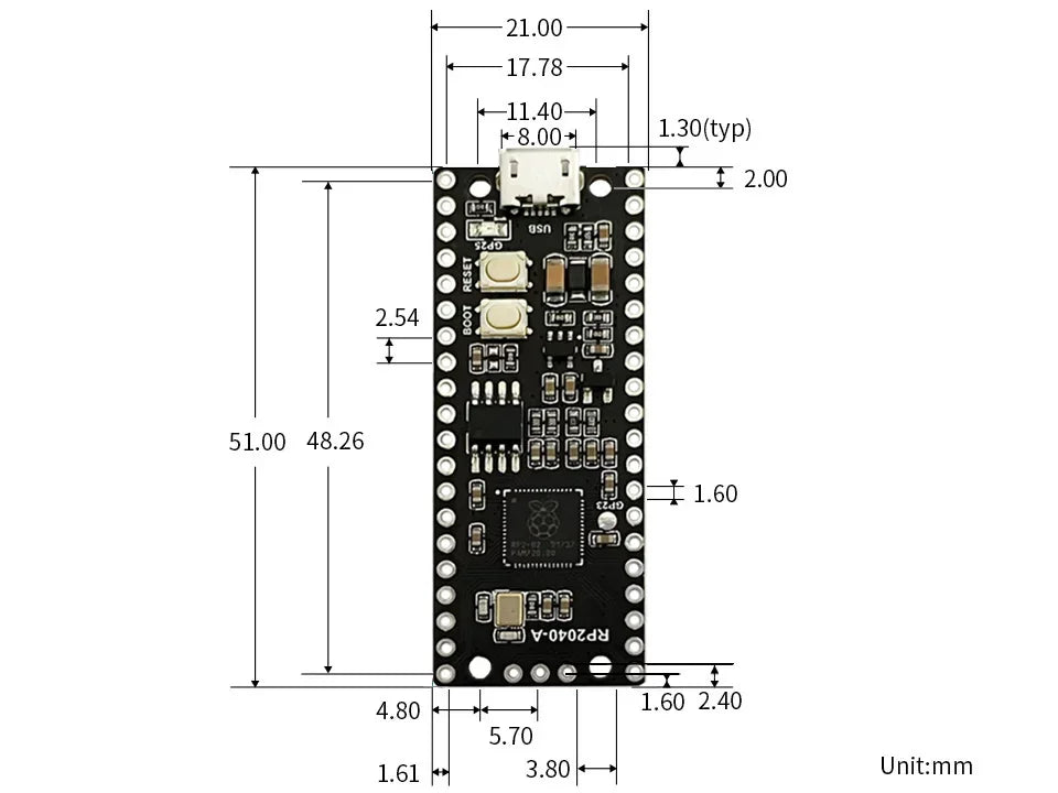 Raspberry Pi Pico RP2040-A Microcontroller development board Based On RP2040 Dual Core Processor